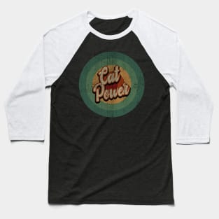 Circle Retro Vintage Cat Power Baseball T-Shirt